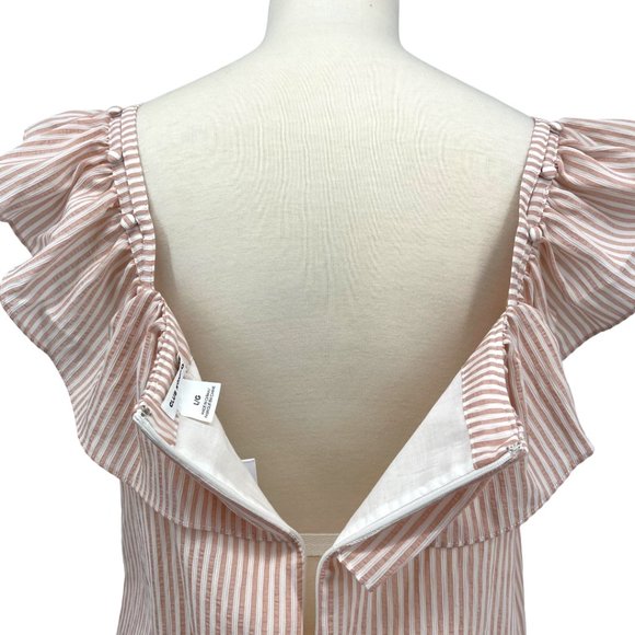 Club Monaco Asmund Striped Ruffle Top NWT Sz L - Picture 9 of 14